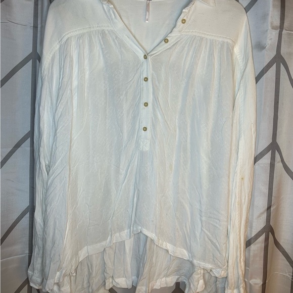 Free People Ivory Button Down Shirt - Picture 3 of 5